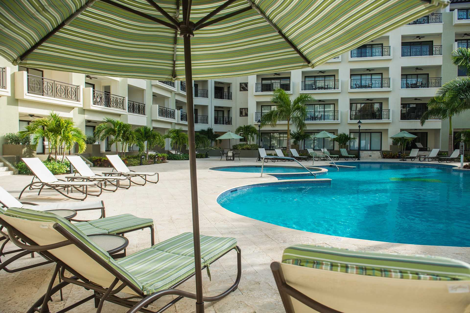 Loungers chairs, pool towels, and parasols are all included 