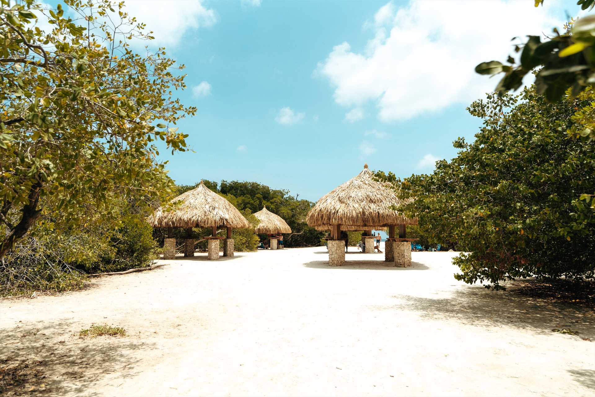 Public beach huts at Mangel Halto